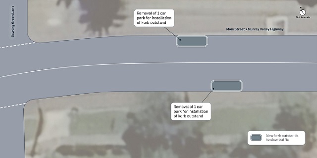 Image of map showing safety improvements on Bowling Green Lane in Rutherglen
