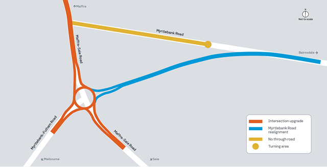 Image of map showing the Sale Alternative Truck Route in Sale