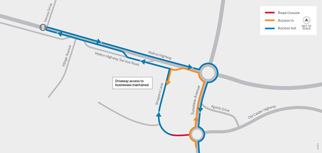 Image of map showing detour route during the Shoppers Lane closure.