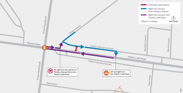 Image of Station Lake Road and Flinders Avenue upgrade map