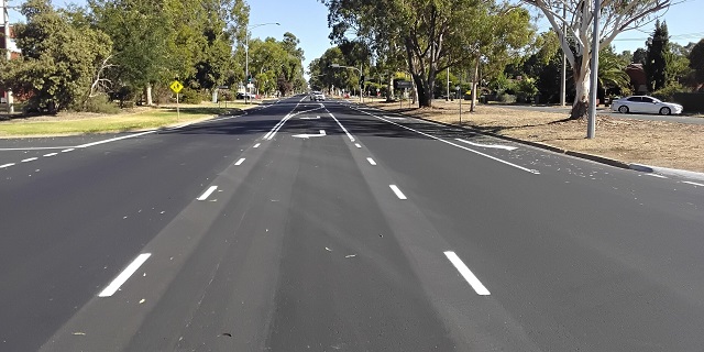 Image of the completed works on Echuca-Mooroopna Road, Mooroopna