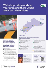 Image of the newspaper advertisment of the Gippsland region maintenance program for 2024-2025.