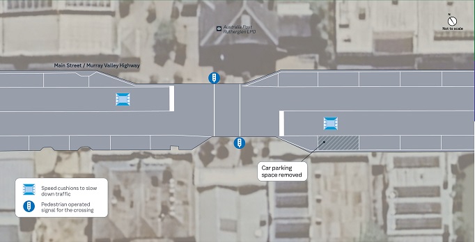 Image of map showing safety improvements on Mian Street in Rutherglen