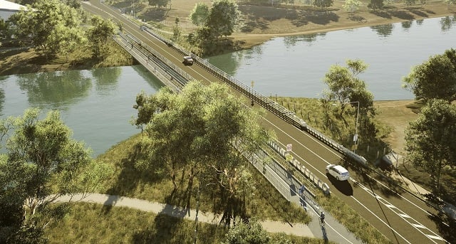 Image of an artists impression of the Queen Street shared use path bridge