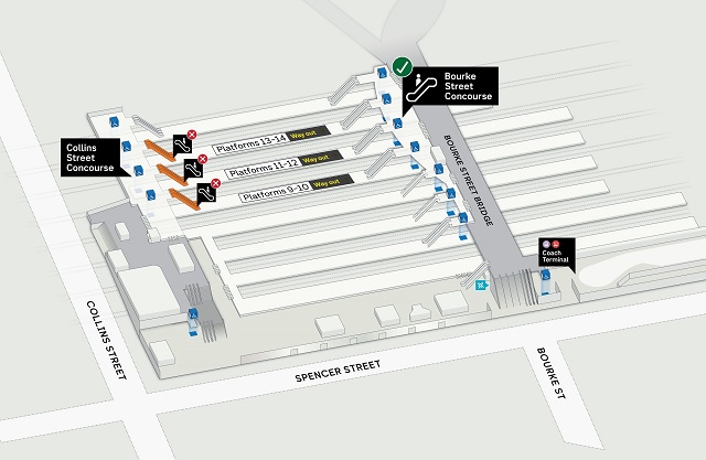 Image of the Southern Cross Escalator upgrades PM peak