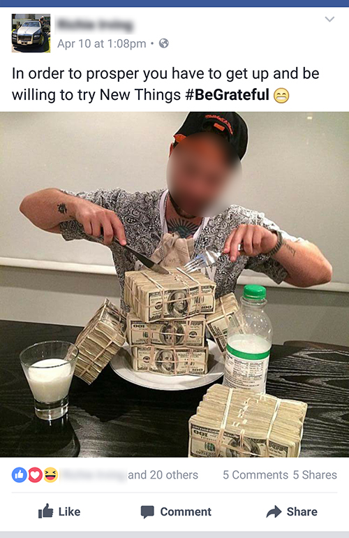 Scammers create profiles like this one to trick people into sharing their personal information