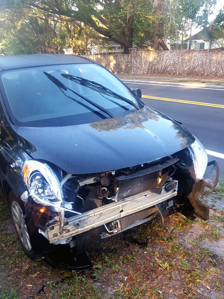 wrecked car with GAP protection