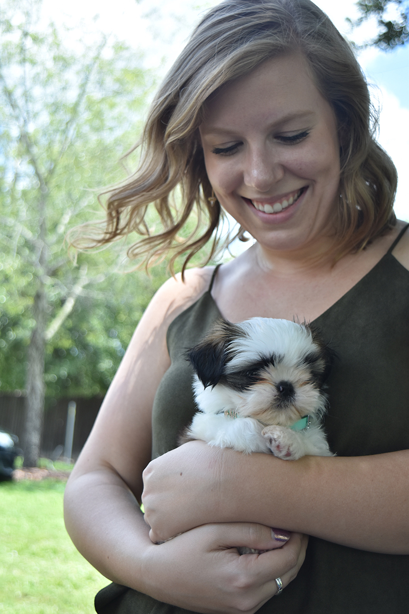 Alaina and her puppy Benson