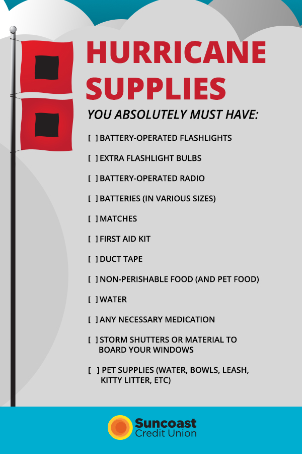 A checklist of hurricane supplies you need to keep on hand. 