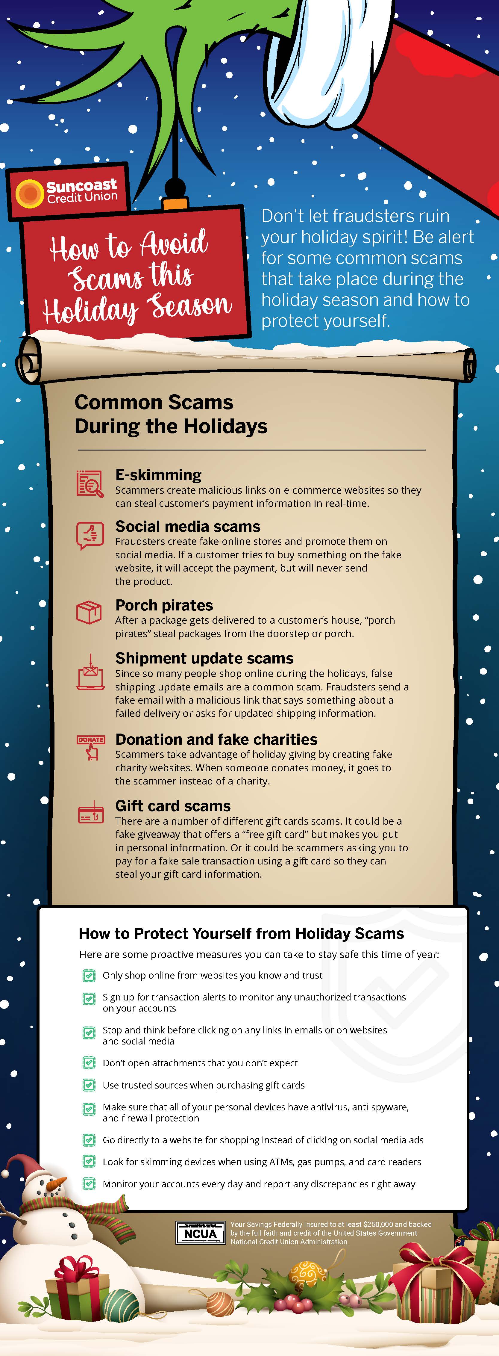 How to avoid scams this holiday season infographic