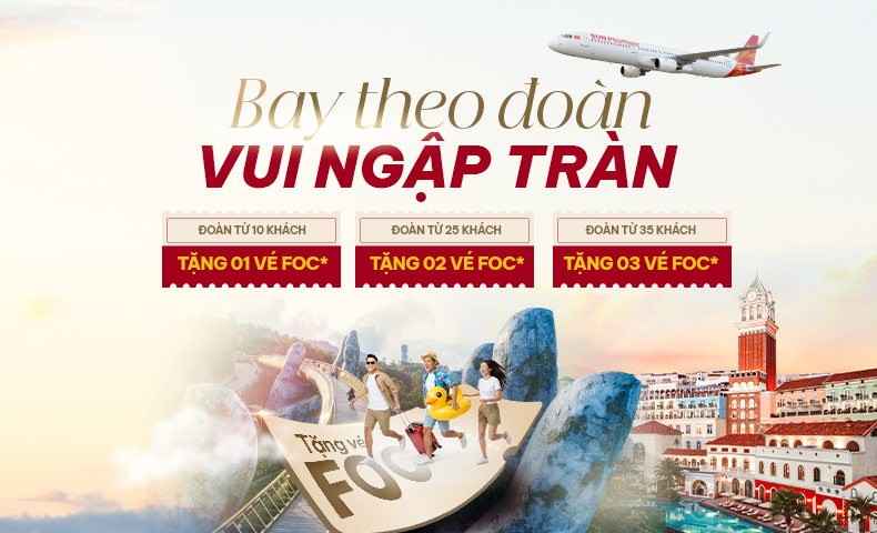 Bay theo đoàn, vui ngập tràn