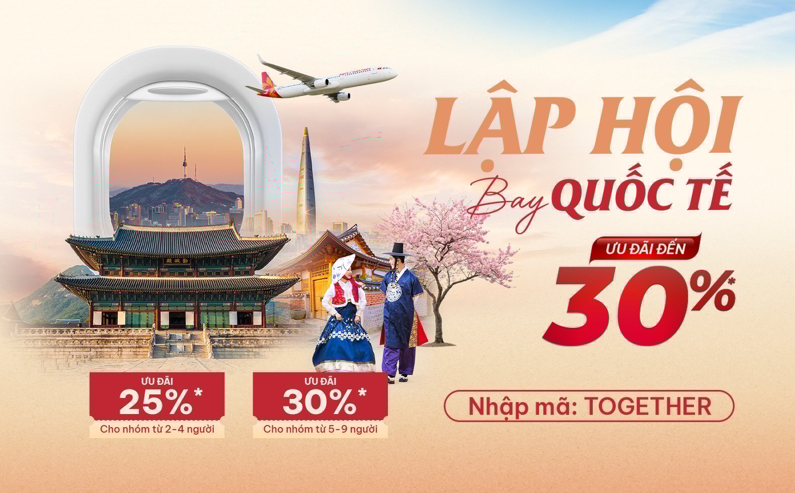 Lập hội bay - Tiết kiệm tới 30%