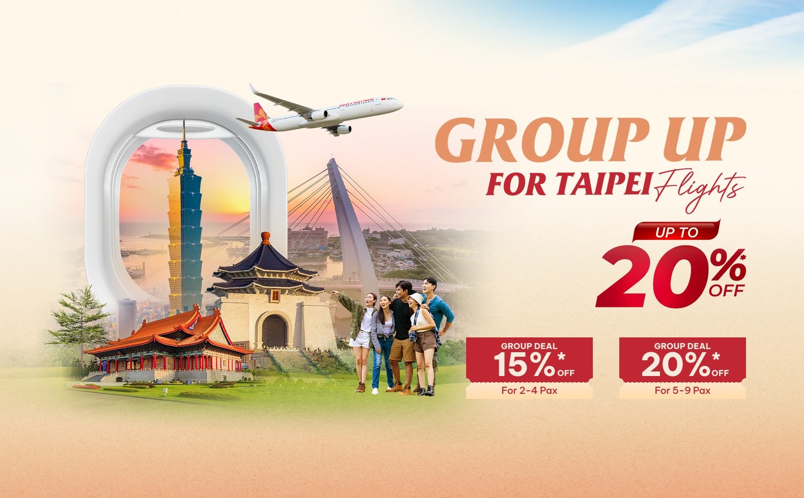 Fly international together - Save up to 20%