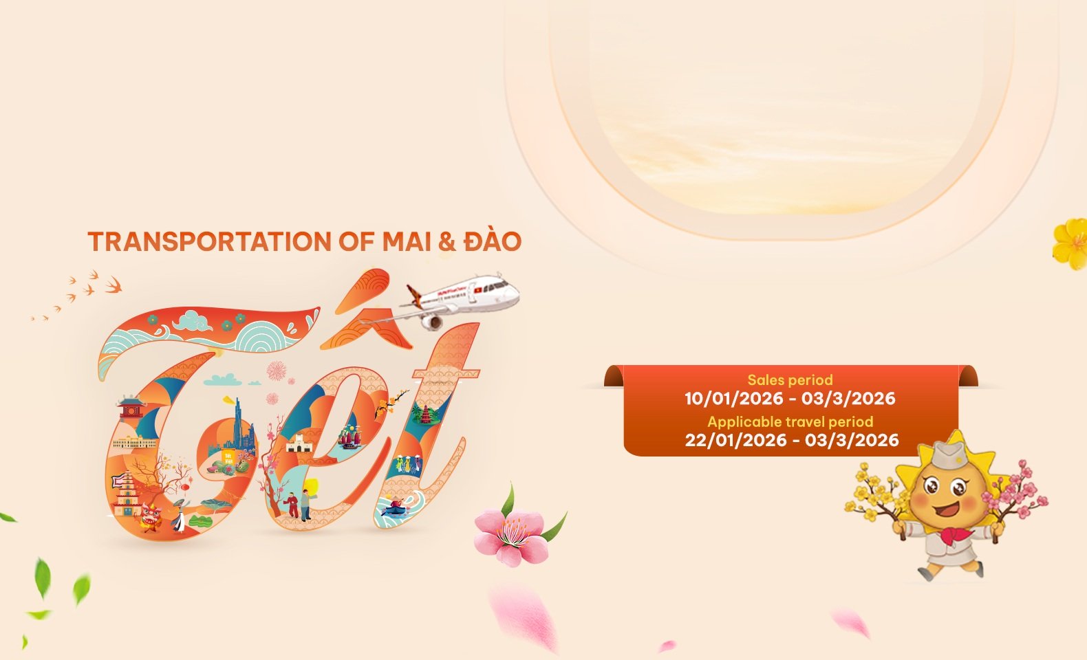 Transportation of Mai & Đào blossoms for Lunar New Year 2026