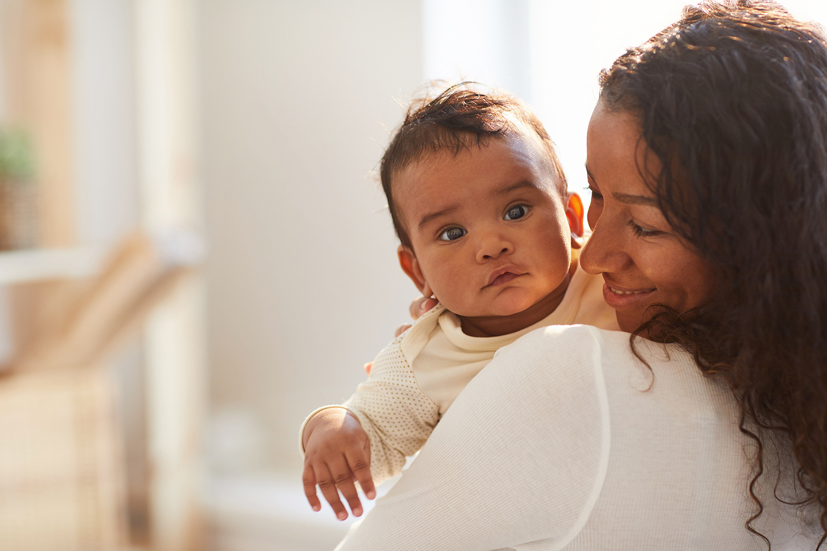 Woman holding baby