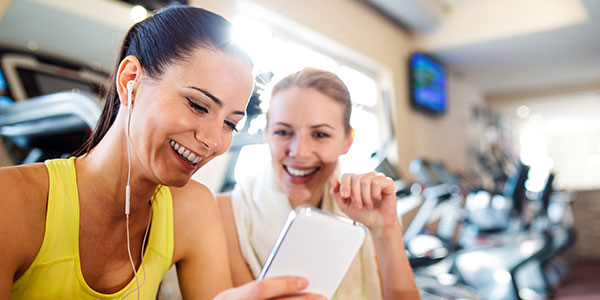 Two friends at the gym