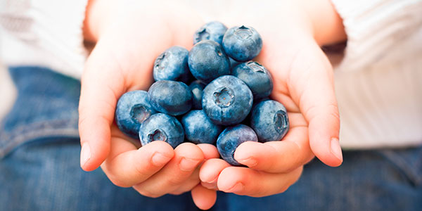 Handful of blueberries