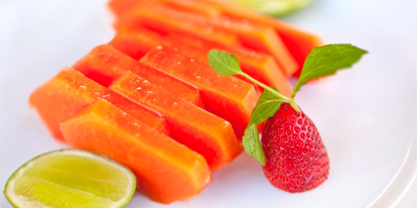 Plate of papaya