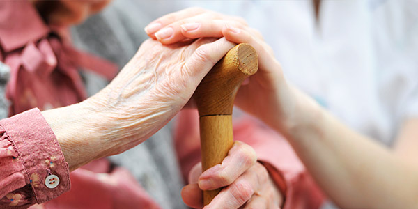 Hands on cane