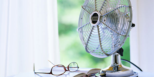 Electric fan on a desk