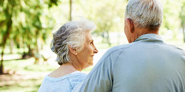 Woman smiling at husband