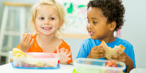 Children at lunch time