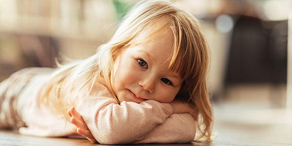 Girl laying on floor