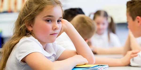 Girl struggling in school