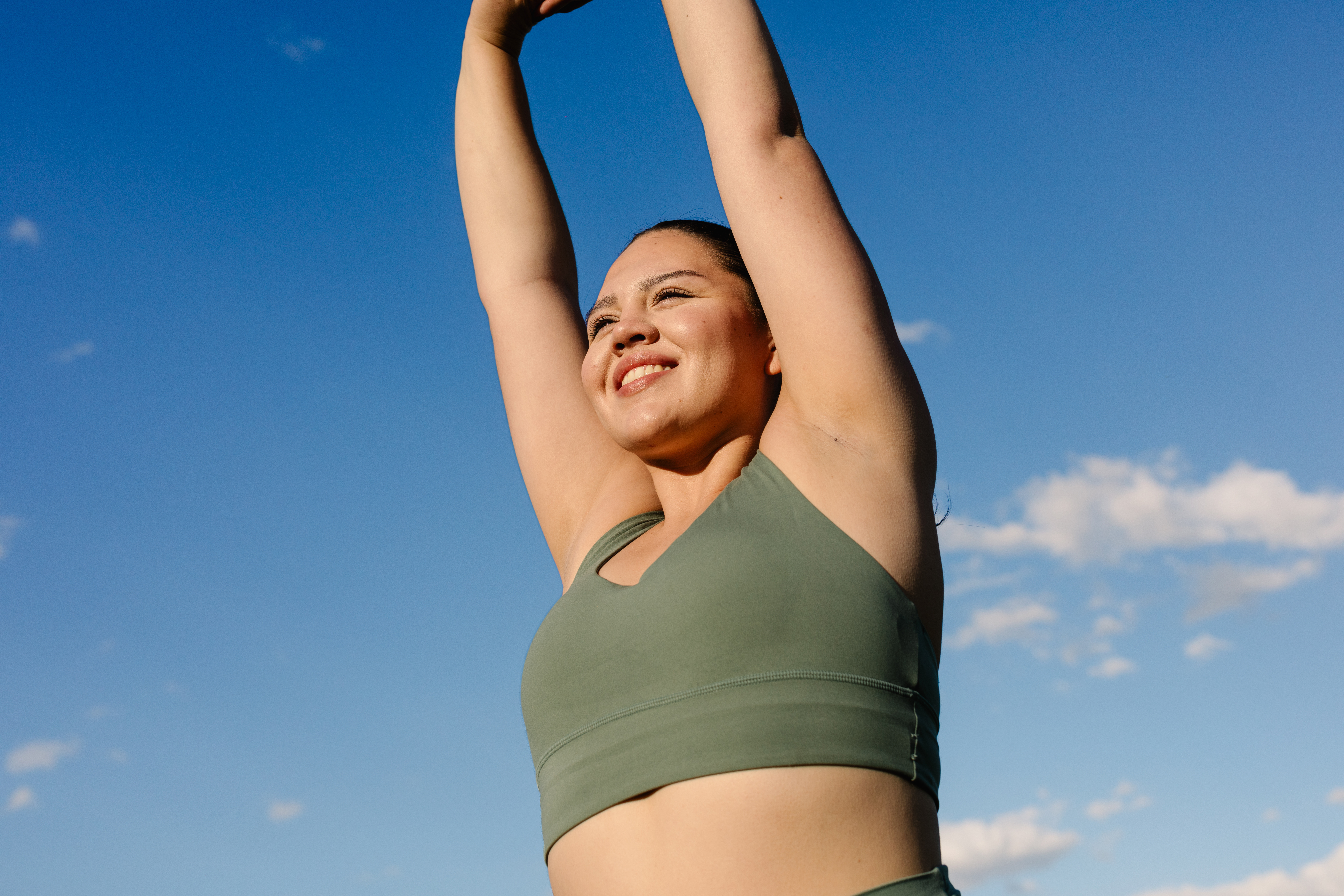 Woman in nature wearing activewear