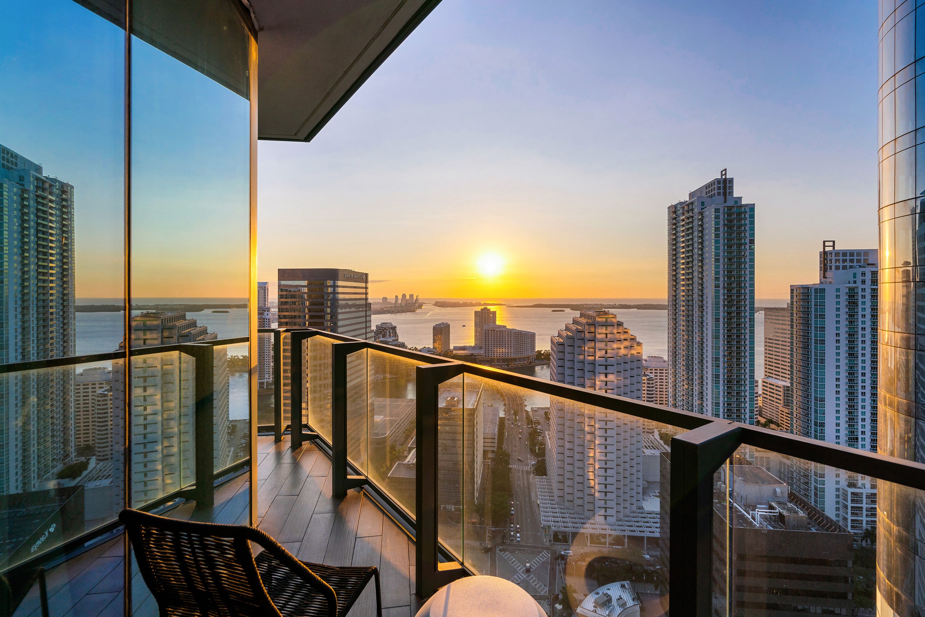 east miami hotel balcony view sunrise