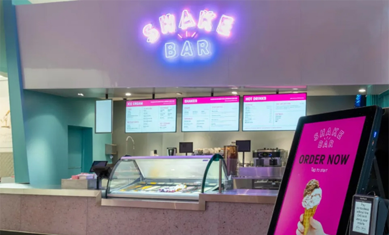 Counter of the Shake Bar ice cream cafe at London's Science Museum.