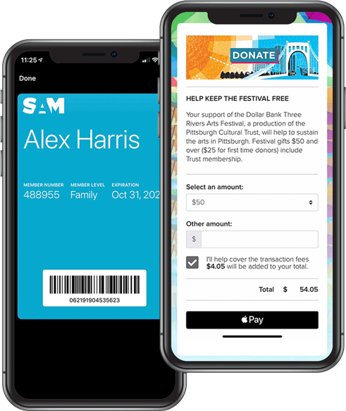 2 mobile phones displaying mobile apps