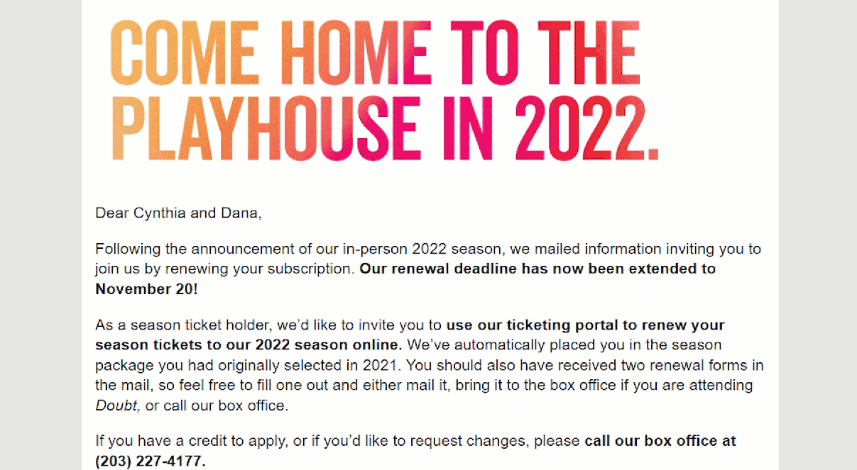 Animated Gif of 6 dynamic email samples