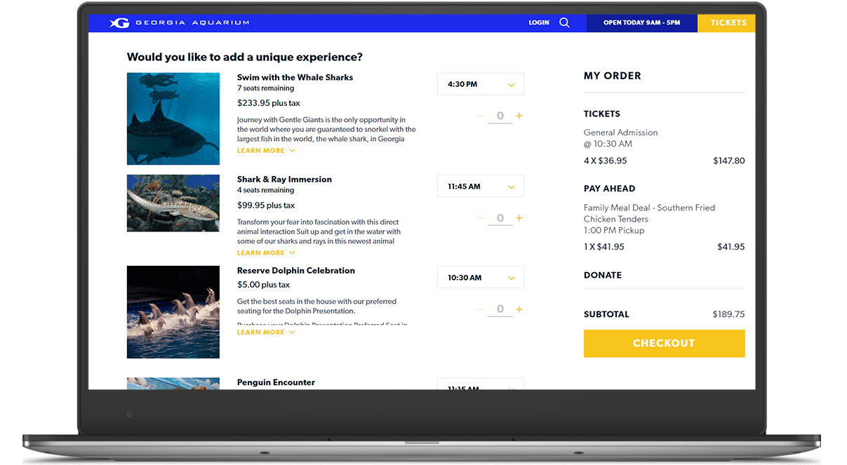 Georgia aquarium plan your day cart