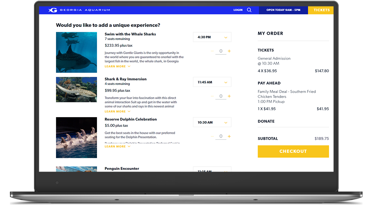 Georgia aquarium plan your day cart