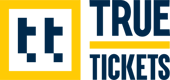 True Tickets logo in blue and yellow