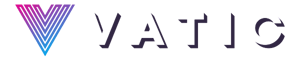 Vatic logo in black, purple, and blue