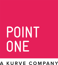 Logo for pointOne, with tagline that reads "A Kurve Company"