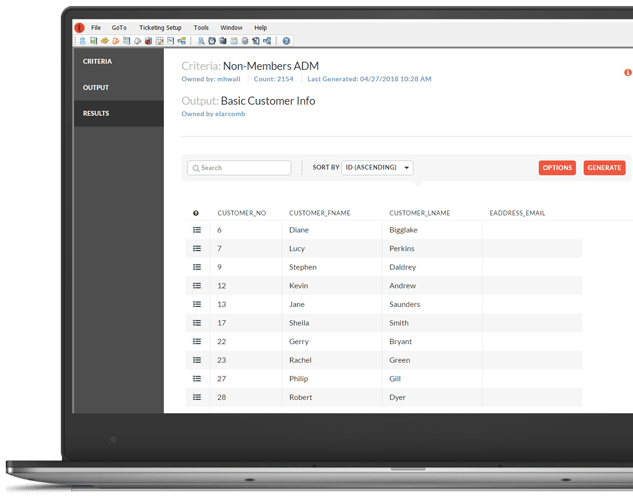 Screenshot of ad hoc queries in Analytics