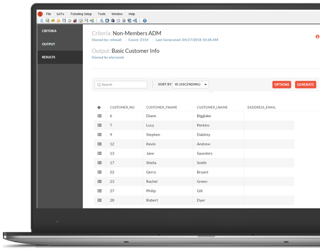 Screenshot of ad hoc queries in Analytics