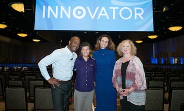 Kristen Olson with Innovator Series speakers
