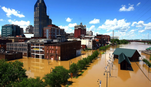 Image of flood waters in Nashville.
