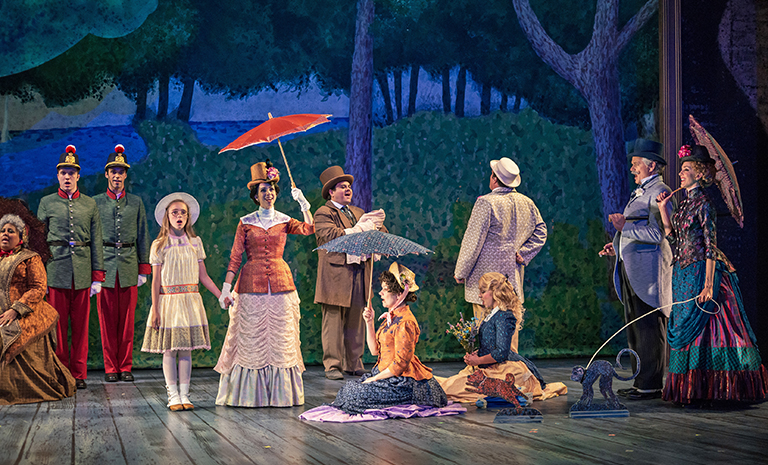 Actors create the final tableau from Georges Seurat's iconic painting in the ZACH Theatre production of the musical 'Sunday in the Park with George.' 