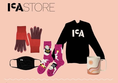 Screenshot labeled ICA Store with a selection of clothing and other merchandise