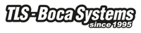 TLS-Boca Systems logo, in white italic type outlined in black, with the tag line "since 1995"