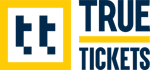 True Tickets logo in blue and yellow