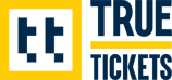 True Tickets logo in blue and yellow