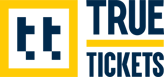 True Tickets logo in blue and yellow