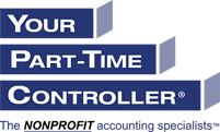 Your part-time controller logo in navy blue