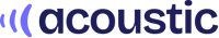 Acoustic's logo in navy blue text
